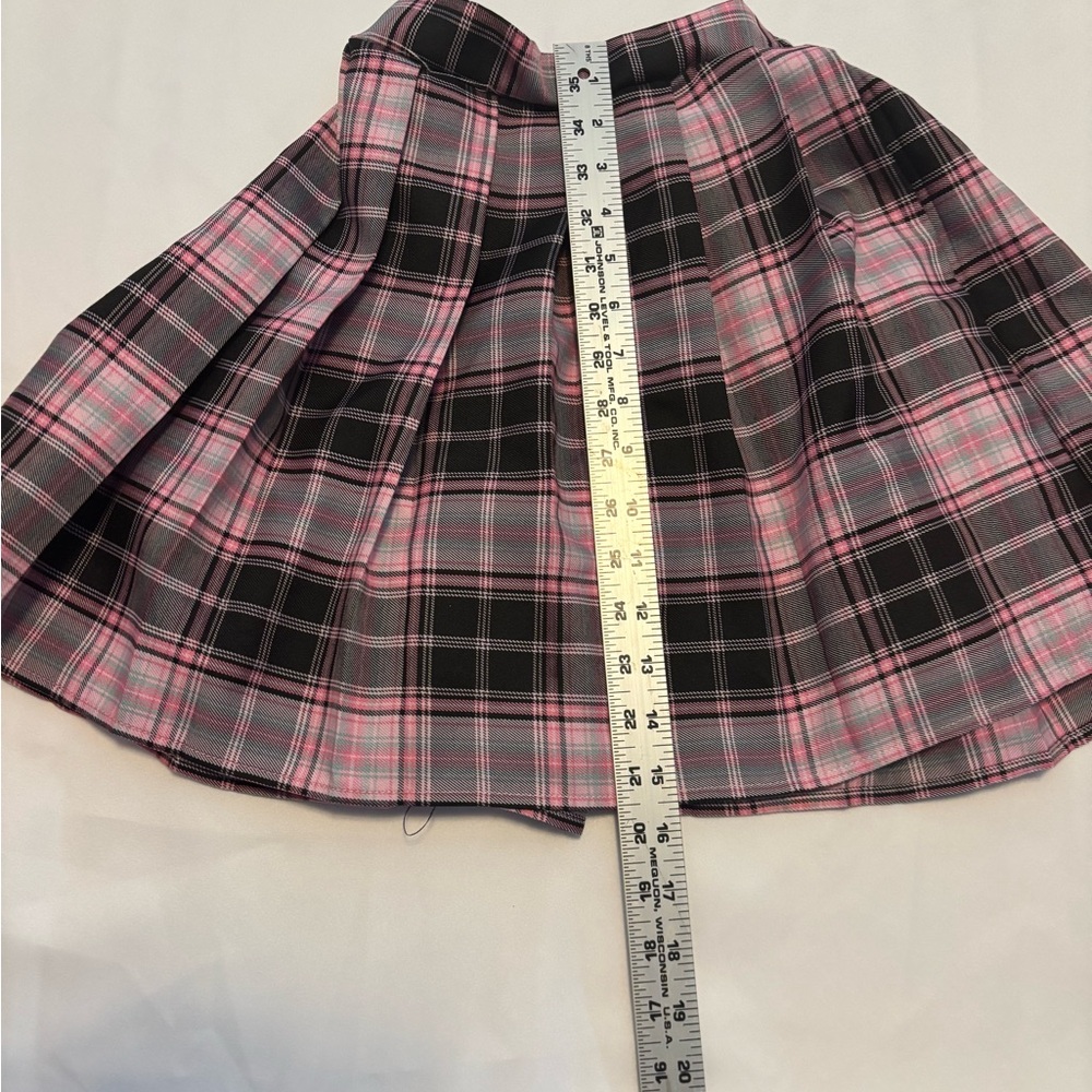 Plaid Pink and Black Kids Skirt